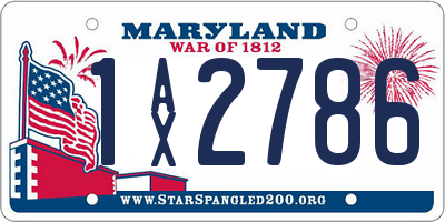 MD license plate 1AX2786