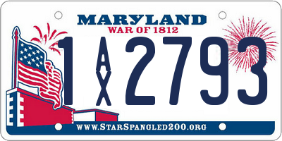 MD license plate 1AX2793