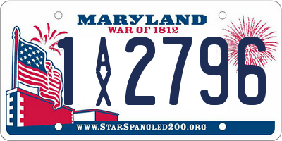 MD license plate 1AX2796