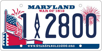 MD license plate 1AX2800