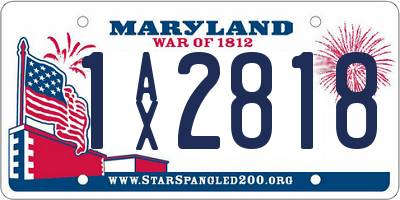 MD license plate 1AX2818