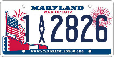 MD license plate 1AX2826