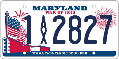 MD license plate 1AX2827