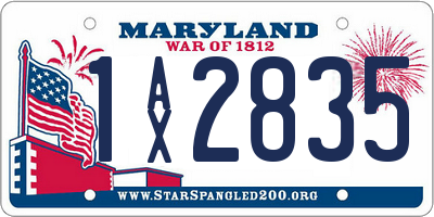 MD license plate 1AX2835