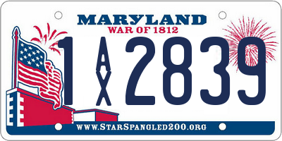 MD license plate 1AX2839