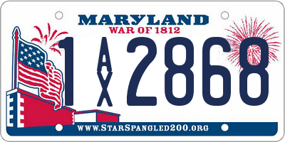 MD license plate 1AX2868