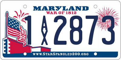 MD license plate 1AX2873