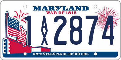 MD license plate 1AX2874