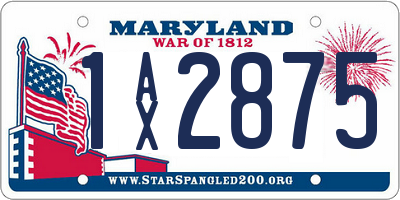 MD license plate 1AX2875