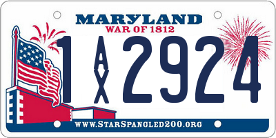 MD license plate 1AX2924