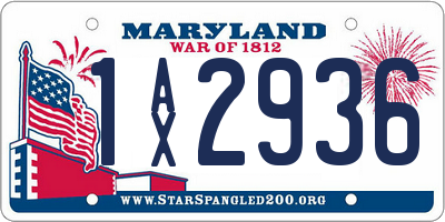 MD license plate 1AX2936