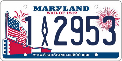 MD license plate 1AX2953