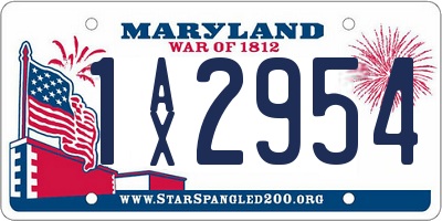 MD license plate 1AX2954