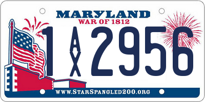 MD license plate 1AX2956