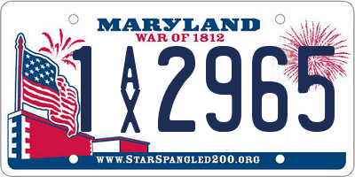 MD license plate 1AX2965