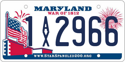 MD license plate 1AX2966