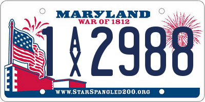 MD license plate 1AX2988