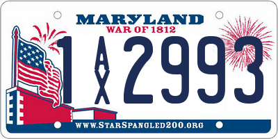 MD license plate 1AX2993