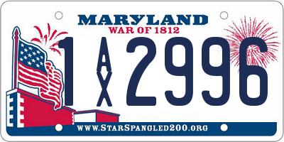 MD license plate 1AX2996