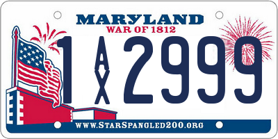 MD license plate 1AX2999