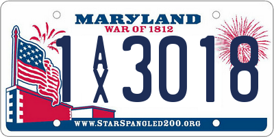 MD license plate 1AX3018
