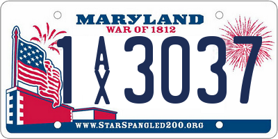 MD license plate 1AX3037