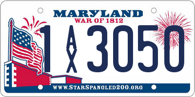 MD license plate 1AX3050