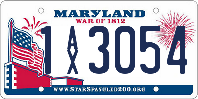 MD license plate 1AX3054
