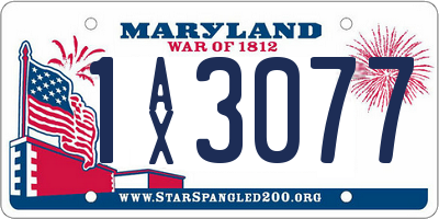 MD license plate 1AX3077