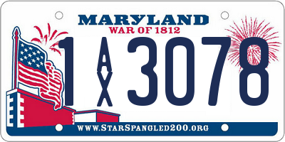 MD license plate 1AX3078