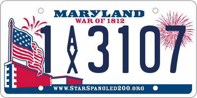 MD license plate 1AX3107