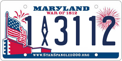 MD license plate 1AX3112