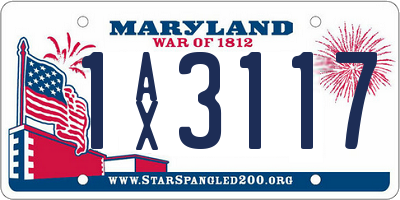 MD license plate 1AX3117