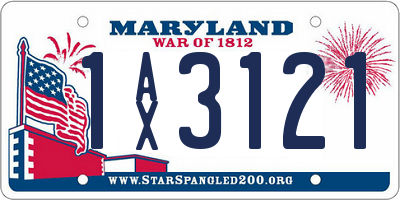 MD license plate 1AX3121