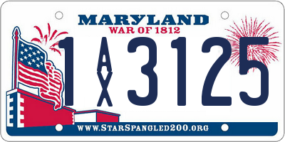 MD license plate 1AX3125