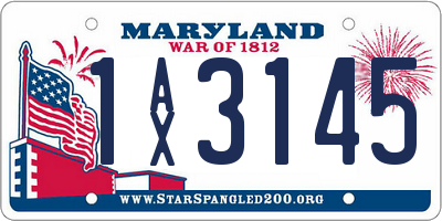 MD license plate 1AX3145