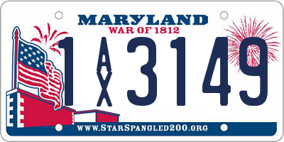 MD license plate 1AX3149
