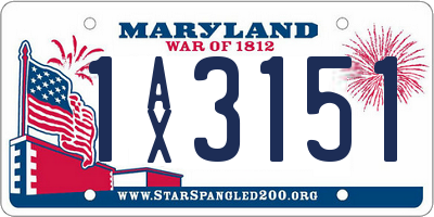 MD license plate 1AX3151