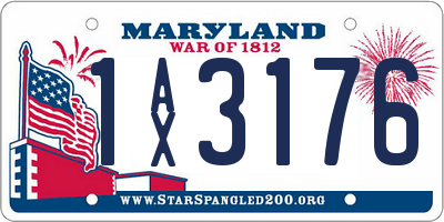 MD license plate 1AX3176
