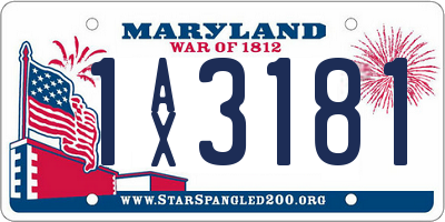 MD license plate 1AX3181