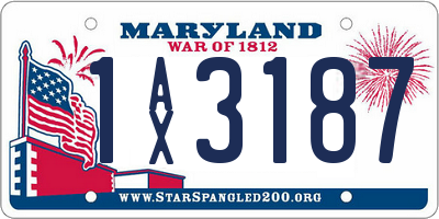 MD license plate 1AX3187