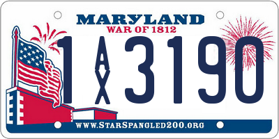 MD license plate 1AX3190