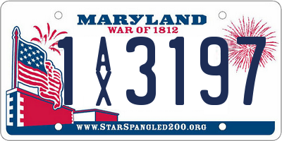 MD license plate 1AX3197