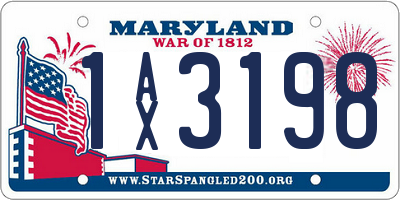 MD license plate 1AX3198