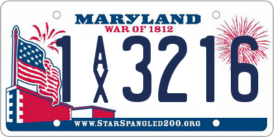 MD license plate 1AX3216