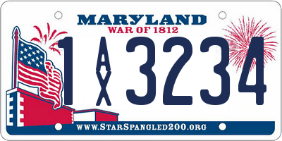 MD license plate 1AX3234