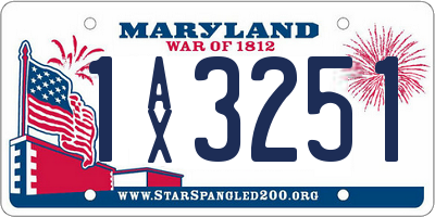 MD license plate 1AX3251