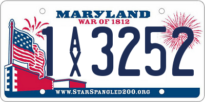 MD license plate 1AX3252