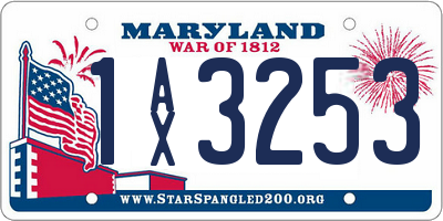 MD license plate 1AX3253