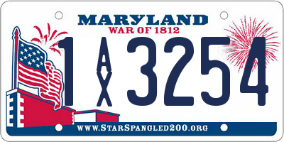 MD license plate 1AX3254